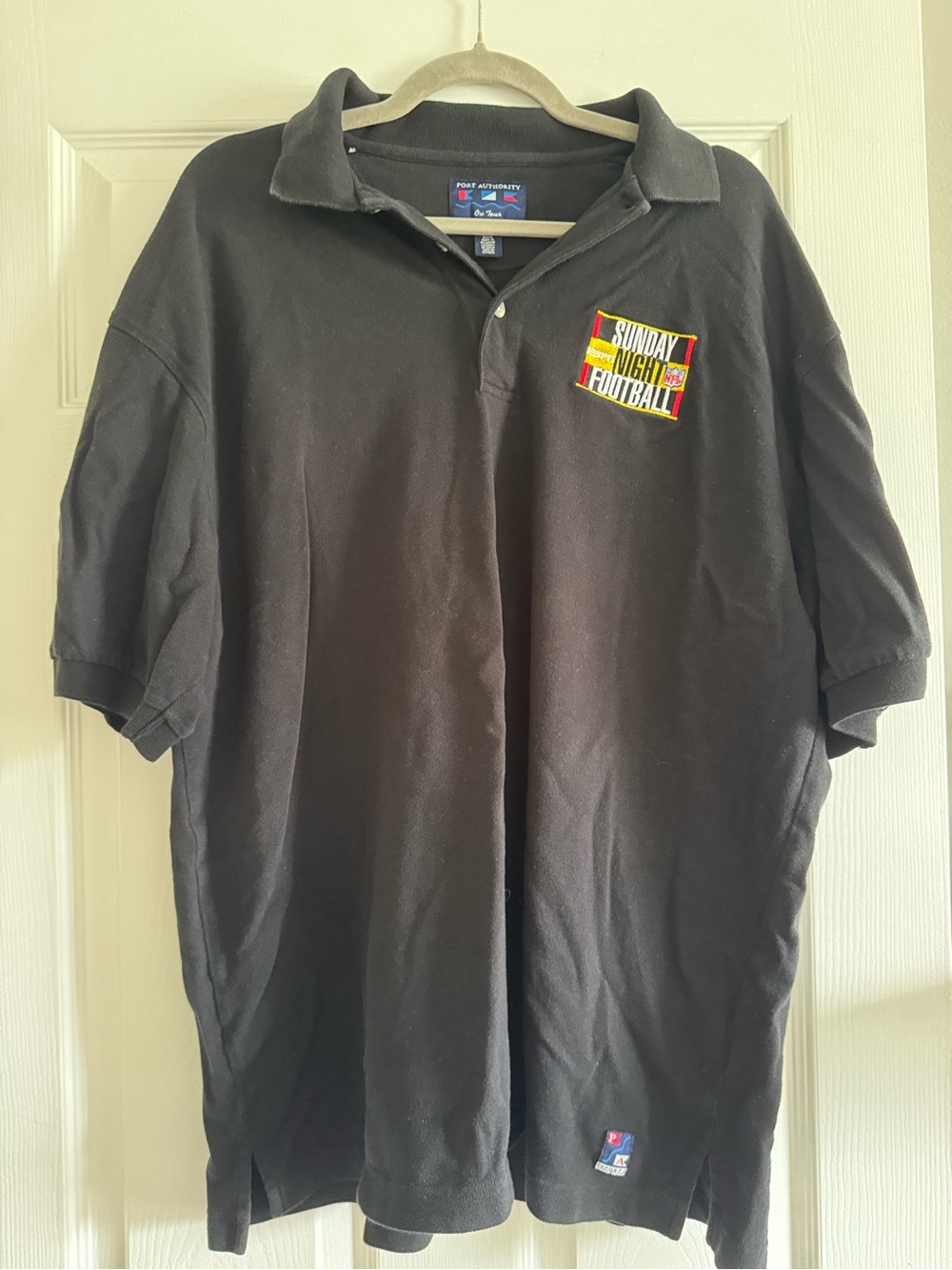 Port Authority Black Polo with Sunday Night Football Patch